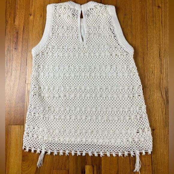 🪦 PAIGE. White Cotton knitted Style Tank Size Small (3 for 30 sale) - Picture 3 of 8